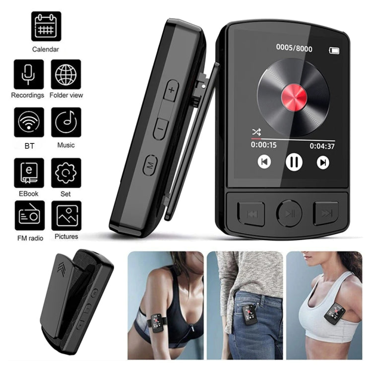 16GB 1.8-Inch Color Screen Recording MP3/MP4 Sports Bluetooth Walkman With Back Clip - MP3 Player by PMC Jewellery | Online Shopping South Africa | PMC Jewellery | Buy Now Pay Later Mobicred