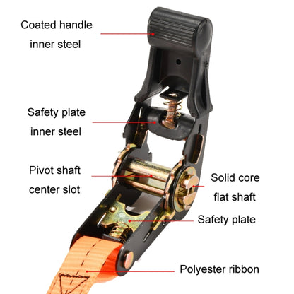 Motorcycle Ratchet Tensioner Cargo Bundling And Luggage Fixing Straps, Specification: Black 5m - Towing Bars by PMC Jewellery | Online Shopping South Africa | PMC Jewellery | Buy Now Pay Later Mobicred