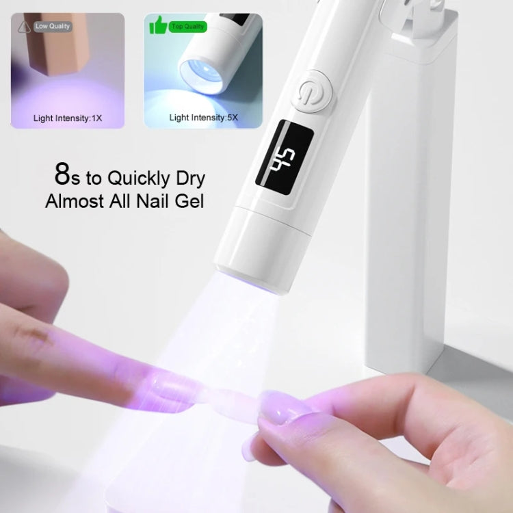 Rechargeable Mini UV Led Lamp for Nails Gel Dry With 360 Degree Rotating Stand(White) - Nail Dryers by PMC Jewellery | Online Shopping South Africa | PMC Jewellery | Buy Now Pay Later Mobicred