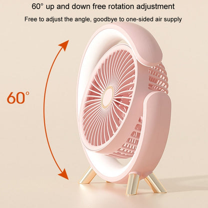 USB Charging Desktop Fan With Light Student Dormitory Light Sound Office Aroma Desktop Fan(Pink) - Electric Fans by PMC Jewellery | Online Shopping South Africa | PMC Jewellery | Buy Now Pay Later Mobicred