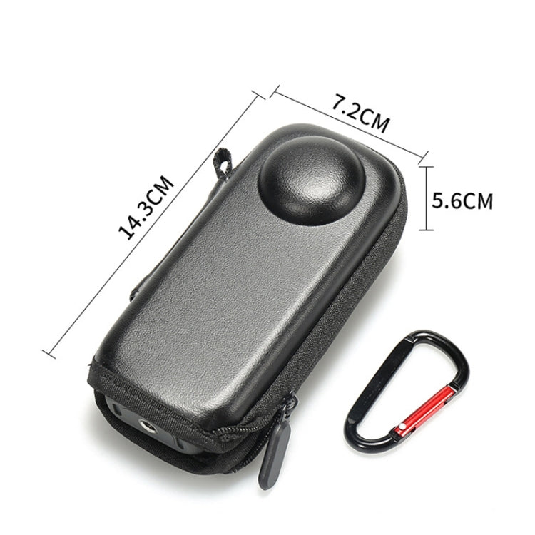 For Insta360 X4 Mini Storage Case PU Bag Sport Camera Protector With Hook(Black) - Case & Bags by PMC Jewellery | Online Shopping South Africa | PMC Jewellery | Buy Now Pay Later Mobicred