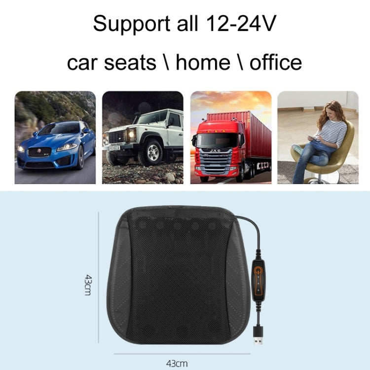 Car USB Summer Cool Ventilated Breathable Seat Cushion(Black 8 Sets Fan) - Seat Accessories by PMC Jewellery | Online Shopping South Africa | PMC Jewellery | Buy Now Pay Later Mobicred