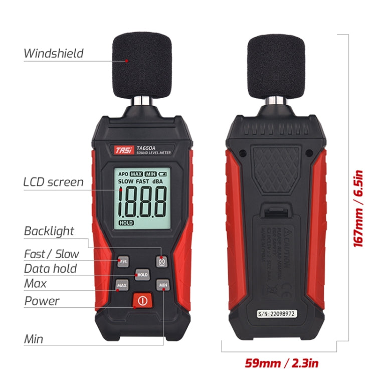 TASI TA650A Decibel Detector House Volume Tester Noise Meter - Light & Sound Meter by TASI | Online Shopping South Africa | PMC Jewellery | Buy Now Pay Later Mobicred