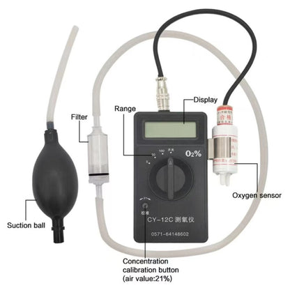 CY-12C Portable Oxygen Analyzer Full Range Oxygen Measurement Device - Gas Monitor by PMC Jewellery | Online Shopping South Africa | PMC Jewellery | Buy Now Pay Later Mobicred