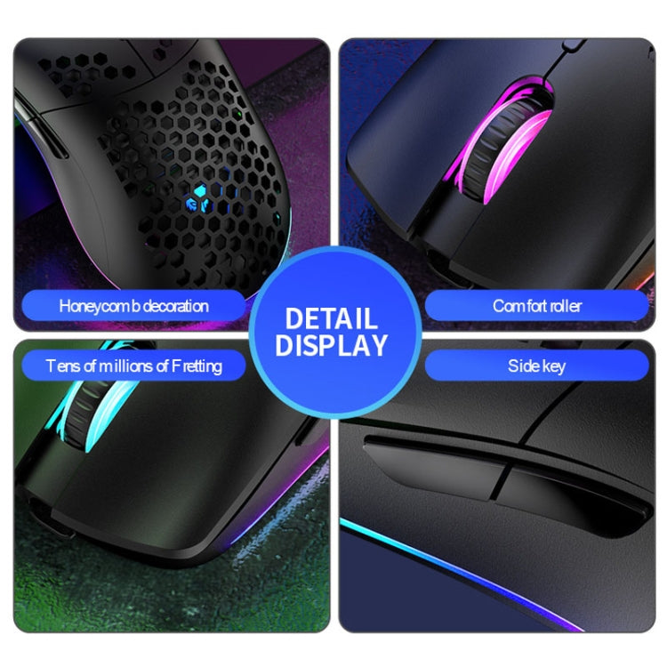 XUNSVFOX XYH80 Hollow Hole Rechargeable Wireless Gaming Mouse RGB Light Computer Office Mouse(Blue) - Wireless Mice by XUNSVFOX | Online Shopping South Africa | PMC Jewellery | Buy Now Pay Later Mobicred