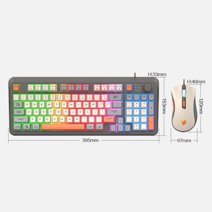 XUNSVFOX K820 Wired Gaming Mechanical Feeling 94 Keys Keyboard And Mouse Set(Lake Blue) - Wired Keyboard by XUNSVFOX | Online Shopping South Africa | PMC Jewellery | Buy Now Pay Later Mobicred