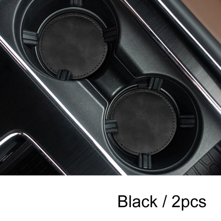 2pcs/ Set Car Suede Anti-Slip Water Coaster Car Interior Decoration(Black) - Car Drink Holders by PMC Jewellery | Online Shopping South Africa | PMC Jewellery | Buy Now Pay Later Mobicred