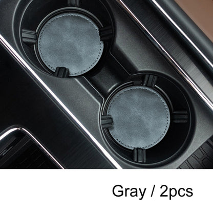 2pcs/ Set Car Suede Anti-Slip Water Coaster Car Interior Decoration(Gray) - Car Drink Holders by PMC Jewellery | Online Shopping South Africa | PMC Jewellery | Buy Now Pay Later Mobicred