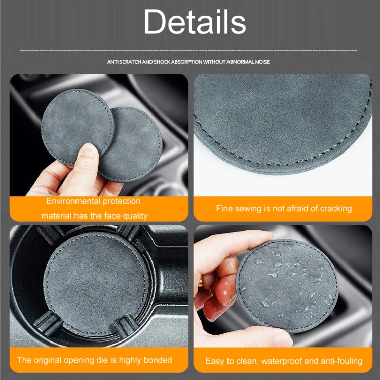 2pcs/ Set Car Suede Anti-Slip Water Coaster Car Interior Decoration(Gray) - Car Drink Holders by PMC Jewellery | Online Shopping South Africa | PMC Jewellery | Buy Now Pay Later Mobicred