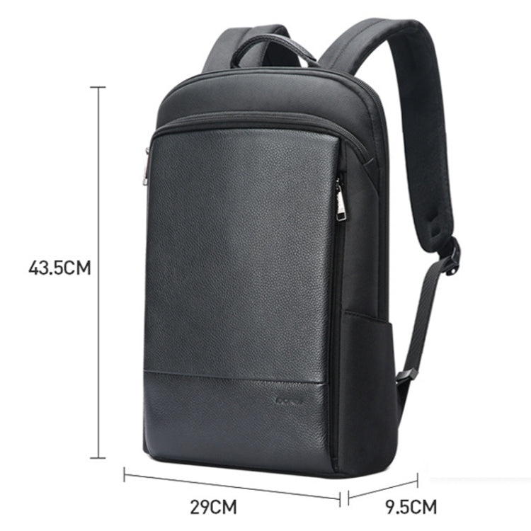 Bopai First-Layer Cowhide Business Commuter Waterproof And Lightweight Laptop Backpack, Color: Deluxe - Backpack by Bopai | Online Shopping South Africa | PMC Jewellery | Buy Now Pay Later Mobicred