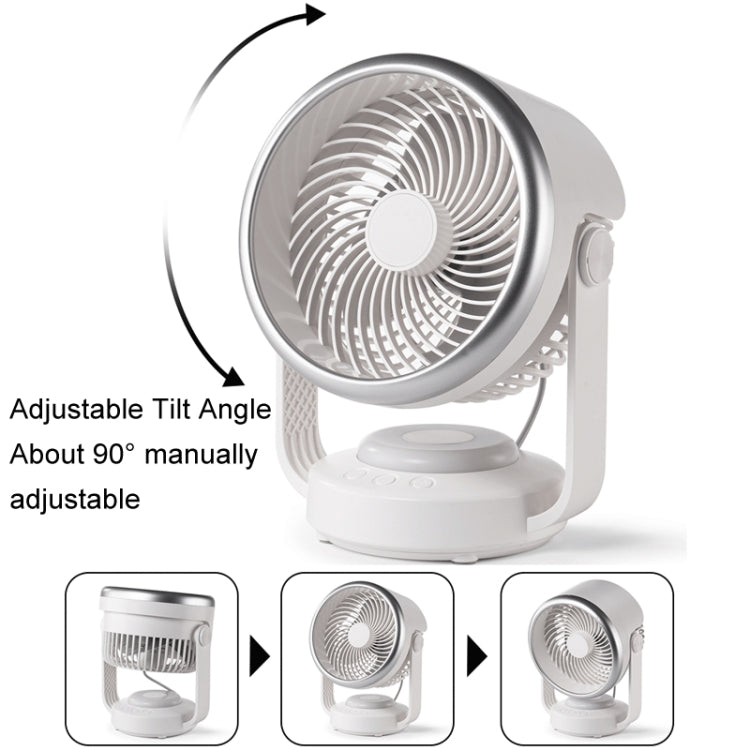 Air Circulation Fan Automatic Oscillating Head Desktop Fan With LED Light(White) - Electric Fans by PMC Jewellery | Online Shopping South Africa | PMC Jewellery | Buy Now Pay Later Mobicred