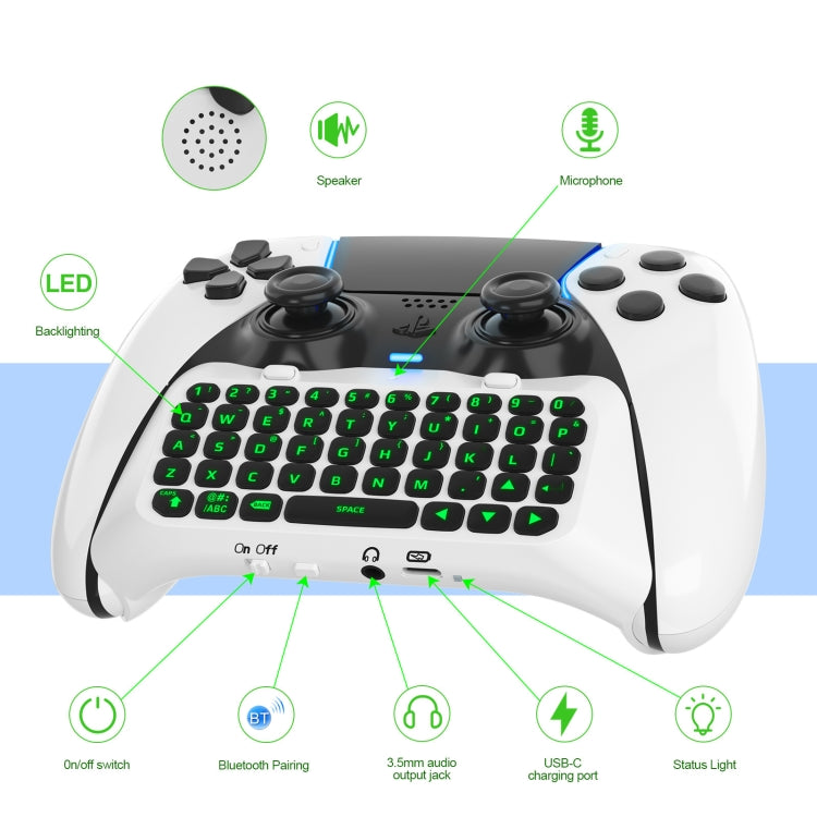 For PS5 JYS-P5172 Gamepad Wireless Bluetooth External Keyboard, Without Gamepad(White) - Others by JYS | Online Shopping South Africa | PMC Jewellery | Buy Now Pay Later Mobicred