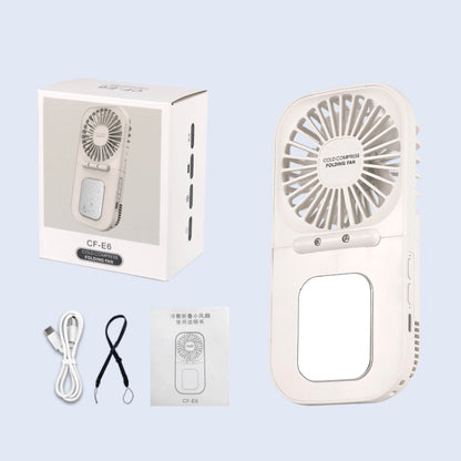 USB Charging Folding Outdoor Handheld Mini Cold Compress Fan Desktop Cooling Fan(White) - Electric Fans by PMC Jewellery | Online Shopping South Africa | PMC Jewellery | Buy Now Pay Later Mobicred