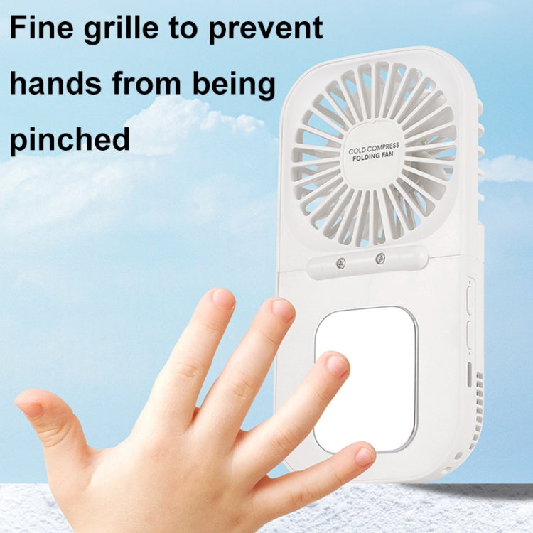 USB Charging Folding Outdoor Handheld Mini Cold Compress Fan Desktop Cooling Fan(White) - Electric Fans by PMC Jewellery | Online Shopping South Africa | PMC Jewellery | Buy Now Pay Later Mobicred