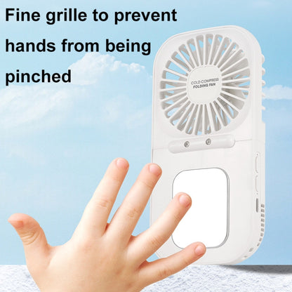 USB Charging Folding Outdoor Handheld Mini Cold Compress Fan Desktop Cooling Fan(White) - Electric Fans by PMC Jewellery | Online Shopping South Africa | PMC Jewellery | Buy Now Pay Later Mobicred