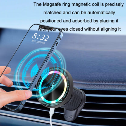 Magsafe 15W Magnetic Colorful Light Wireless Charging Mobile Phone Holder, Color: A9 Air Outlet Dark Gray - Wireless Charger Holders by PMC Jewellery | Online Shopping South Africa | PMC Jewellery | Buy Now Pay Later Mobicred