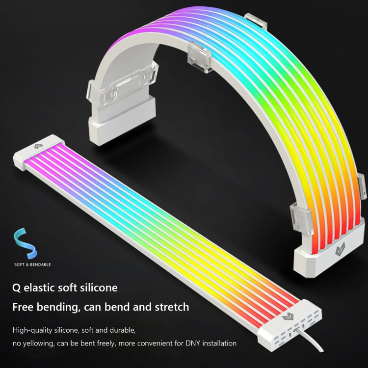 AOSOR AL300 Computer Glow Line ARGB Neon Cable Motherboard Chassis Light Strip Light Board Decoration(White) - PCIE Cable by AOSOR | Online Shopping South Africa | PMC Jewellery | Buy Now Pay Later Mobicred