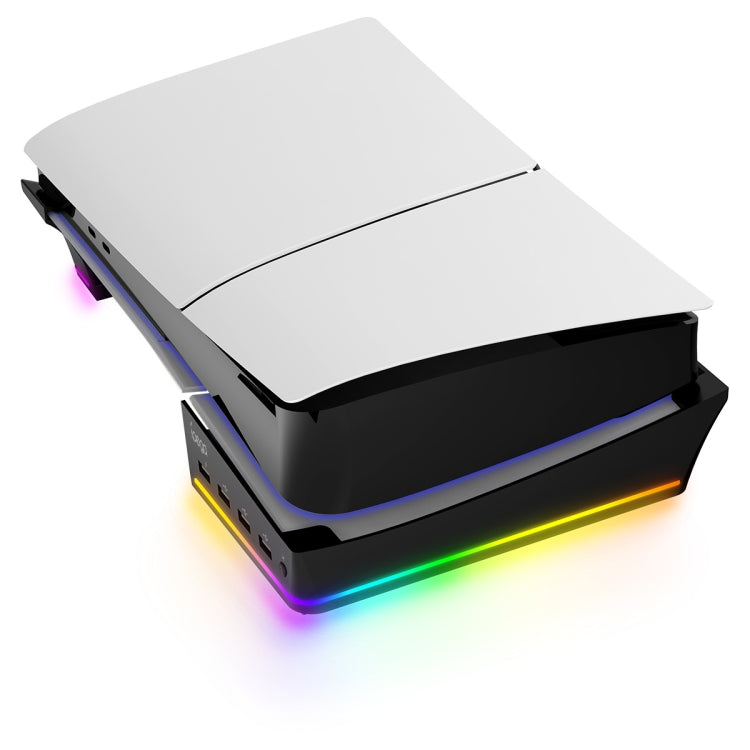 For Sony PS5 Slim IPEGA PG-P5S021 RGB Light Host Horizontal Stand With 4 USB HUBs, Color: Black - Holder by IPEGA | Online Shopping South Africa | PMC Jewellery | Buy Now Pay Later Mobicred