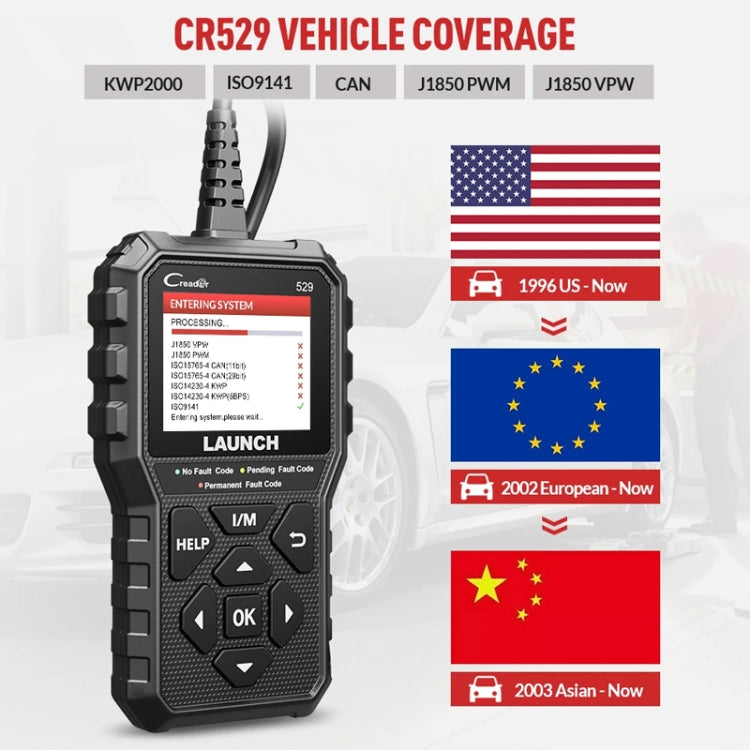 Launch Creader CR529 OBD2 Car Engine Fault Tester Code Scanner(Black) - Code Readers & Scan Tools by Launch | Online Shopping South Africa | PMC Jewellery | Buy Now Pay Later Mobicred