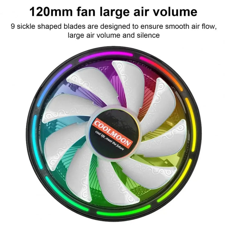 COOLMOON CPU Cooler Desktop Computer Auto Color Change Multi-Platform Mute Cooling Fan(Colorful Fine Aperture) - Fan Cooling by COOLMOON | Online Shopping South Africa | PMC Jewellery | Buy Now Pay Later Mobicred