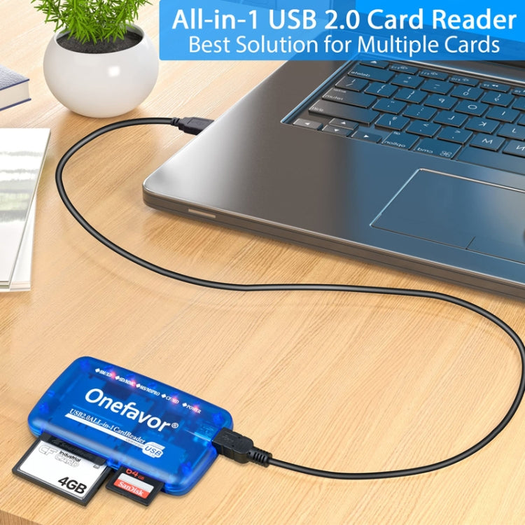 Onefavor All-In-One Card Reader Support SM / XD / SD / MMC / MS / CF Card, Model: Card Reader+8 Pin Adaptor -  by Onefavor | Online Shopping South Africa | PMC Jewellery | Buy Now Pay Later Mobicred