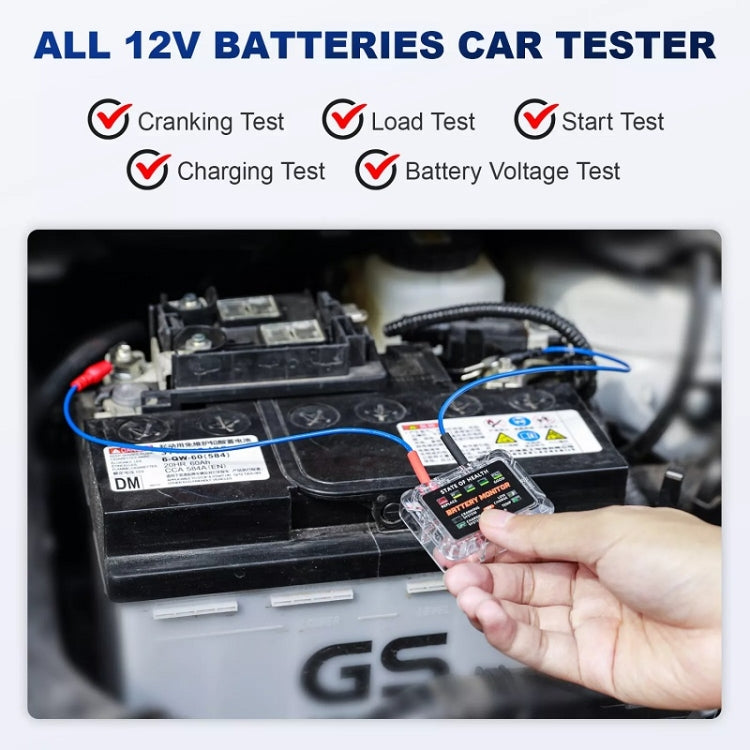 ANCEL 12V LED Car Battery Tester SOH/SOC Rechargeable Battery Analysis Tool - Electronic Test by Ancel | Online Shopping South Africa | PMC Jewellery | Buy Now Pay Later Mobicred