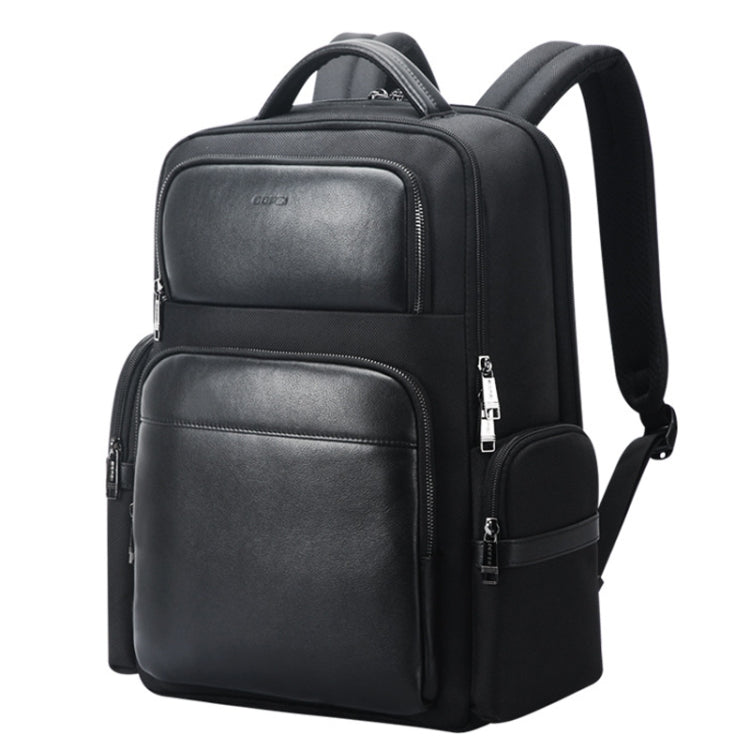 Bopai 61-125031 Large-capacity First-layer Cowhide Business Laptop Backpack With USB+Type-C Port(Black) - Backpack by Bopai | Online Shopping South Africa | PMC Jewellery | Buy Now Pay Later Mobicred