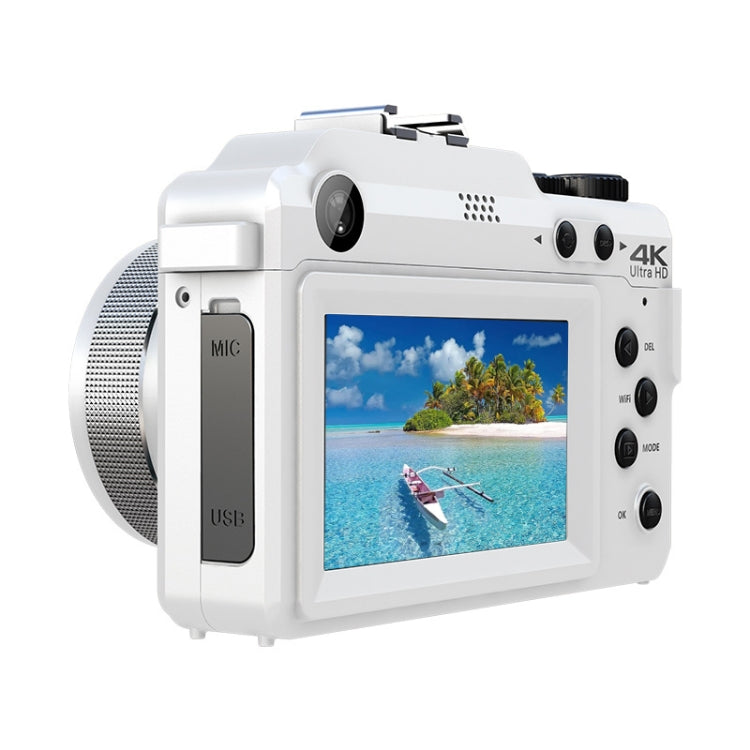 3-Inch Display Digital Camera Dual Front And Rear Cameras 48MP, 18x Digital Zoom 4K HD Camcorder(White) - Video Cameras by PMC Jewellery | Online Shopping South Africa | PMC Jewellery | Buy Now Pay Later Mobicred