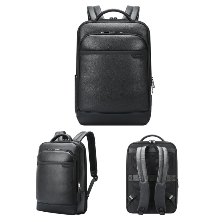 Bopai 61-122391 Large-capacity First-layer Cowhide Business Laptop Backpack With USB+Type-C Port(Black) - Backpack by Bopai | Online Shopping South Africa | PMC Jewellery | Buy Now Pay Later Mobicred