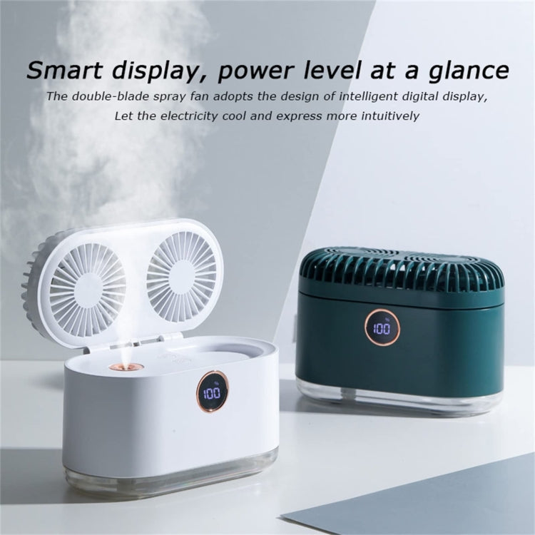 WT-818 Dual-leaf Spray Smart Digital Display Desktop Fan Night Light Humidification Cooler(Pink) - Electric Fans by PMC Jewellery | Online Shopping South Africa | PMC Jewellery | Buy Now Pay Later Mobicred