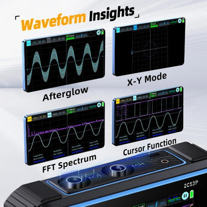 FNIRSI 2C53P Dual Channel Flat Panel Digital Oscilloscope Multimeter Signal Generator 3 In 1(Black) - Digital Multimeter by FNIRSI | Online Shopping South Africa | PMC Jewellery | Buy Now Pay Later Mobicred