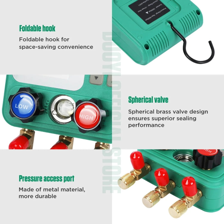 2pcs / Set DUOYI DY523 Automotive Vacuum Pressure Gauge Liquid Charge Fluorine Repair Electronic Refrigerant Meter - Electronic Test by DUOYI | Online Shopping South Africa | PMC Jewellery | Buy Now Pay Later Mobicred