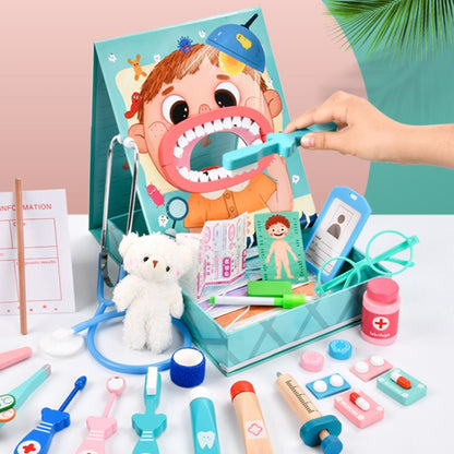 Wooden Children Oral Dentistry Simulation Dentist Set Pretend Play Medical Toy, Color: Upgrade Model Blue - Pretend Play Toys by PMC Jewellery | Online Shopping South Africa | PMC Jewellery | Buy Now Pay Later Mobicred