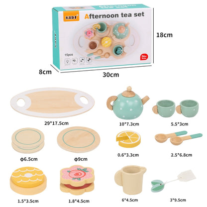 KABI Children Simulation Wooden Pretend Play Toy Kindergarten Parent-Child Interactive Toy, Style: Tea Set - Pretend Play Toys by KABI | Online Shopping South Africa | PMC Jewellery | Buy Now Pay Later Mobicred