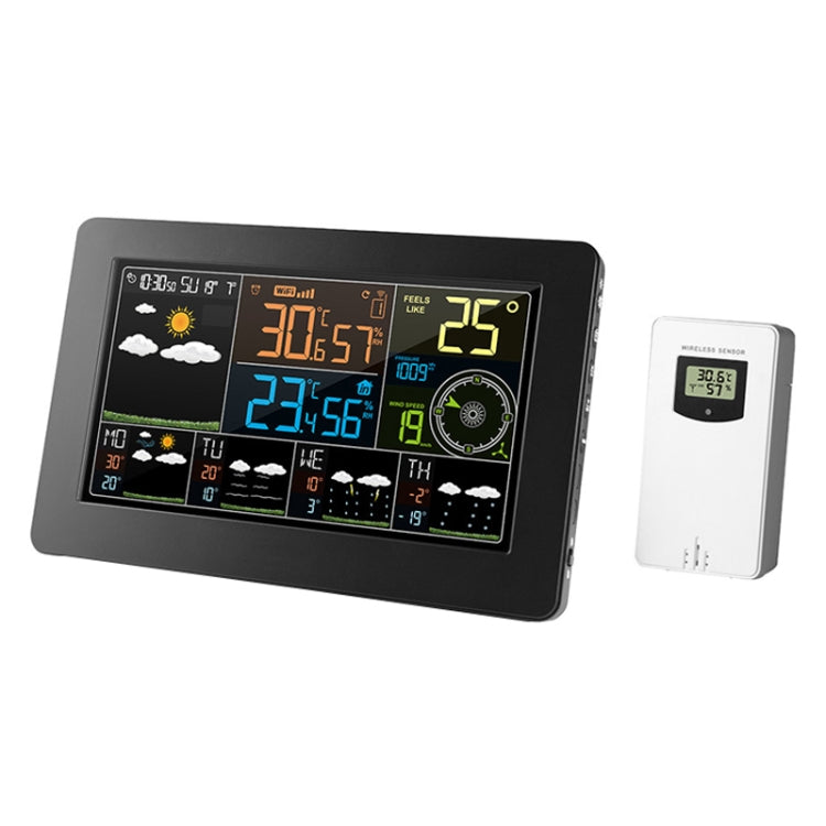 WiFi Color Screen Weather Station Temperature And Humidity Weather Forecast Clock, Model: EU Plug - Indoor Thermometer by PMC Jewellery | Online Shopping South Africa | PMC Jewellery | Buy Now Pay Later Mobicred