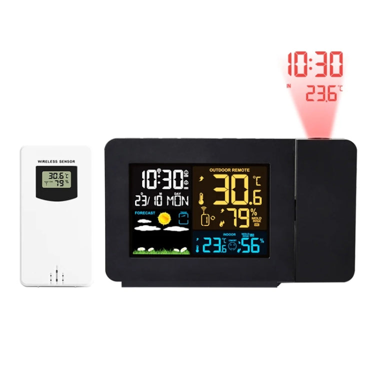 Household Color Screen Temperature And Humidity Meter Weather Forecast Projection Clock, Model: EU Plug - Novelty Clock by PMC Jewellery | Online Shopping South Africa | PMC Jewellery | Buy Now Pay Later Mobicred