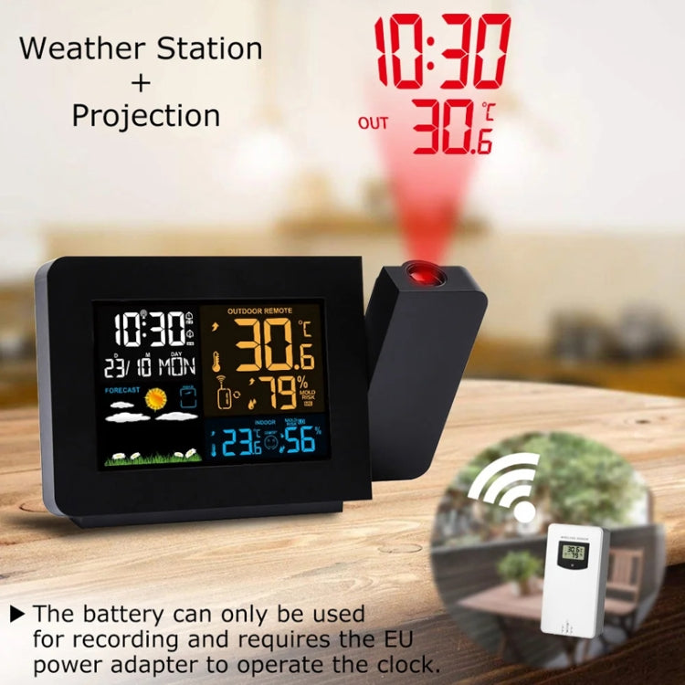 Household Color Screen Temperature And Humidity Meter Weather Forecast Projection Clock, Model: UK Plug - Novelty Clock by PMC Jewellery | Online Shopping South Africa | PMC Jewellery | Buy Now Pay Later Mobicred