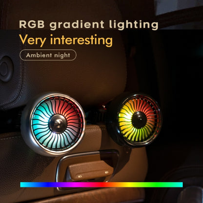 FE052 RGB Color Light USB Plug-in Clip-on Car Rear Seat Headrest Fan(Black Silver) - Heating & Fans by PMC Jewellery | Online Shopping South Africa | PMC Jewellery | Buy Now Pay Later Mobicred