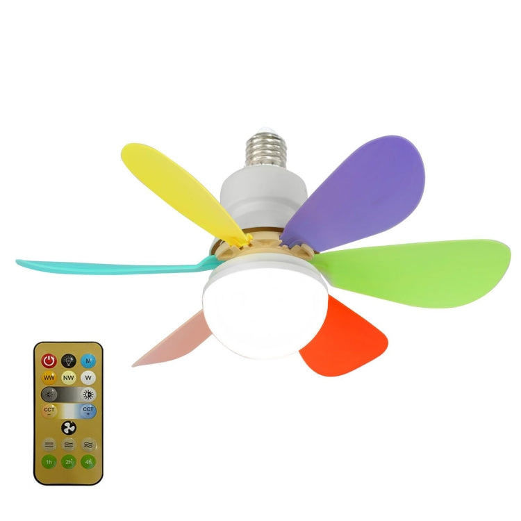 Home Small Fan Light E27 Snail Mouth Suspension Fan Lamp, Size: 420x205mm 30W Multi-color(Remote Control Without Base) - Electric Fans by PMC Jewellery | Online Shopping South Africa | PMC Jewellery | Buy Now Pay Later Mobicred