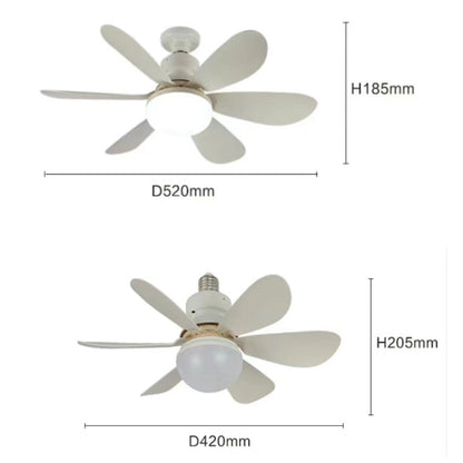 Home Small Fan Light E27 Snail Mouth Suspension Fan Lamp, Size: 520x185mm 40W Matcha Green(Remote Control Without Base) - Electric Fans by PMC Jewellery | Online Shopping South Africa | PMC Jewellery | Buy Now Pay Later Mobicred