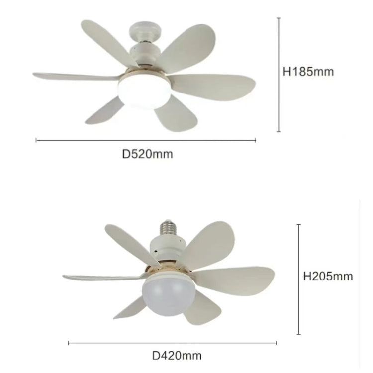 Home Small Fan Light E27 Snail Mouth Suspension Fan Lamp, Size: 420x205mm 30W White(Remote Control Without Base) - Electric Fans by PMC Jewellery | Online Shopping South Africa | PMC Jewellery | Buy Now Pay Later Mobicred