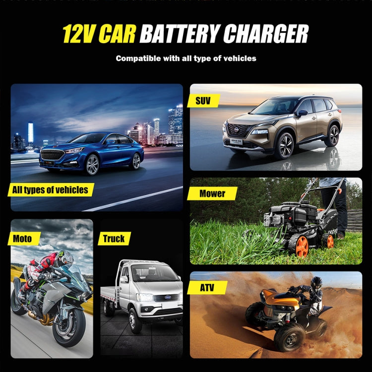 FOXSUR Cars Motorcycles 12V Lithium Cattery Charger With Battery Detection(EU Plug) - Battery Charger by FOXSUR | Online Shopping South Africa | PMC Jewellery | Buy Now Pay Later Mobicred