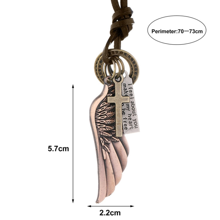 Personalized Angel Wings Pendant Adjustable Simple Long Necklace(Bronze) - Necklaces & Pendants by PMC Jewellery | Online Shopping South Africa | PMC Jewellery | Buy Now Pay Later Mobicred