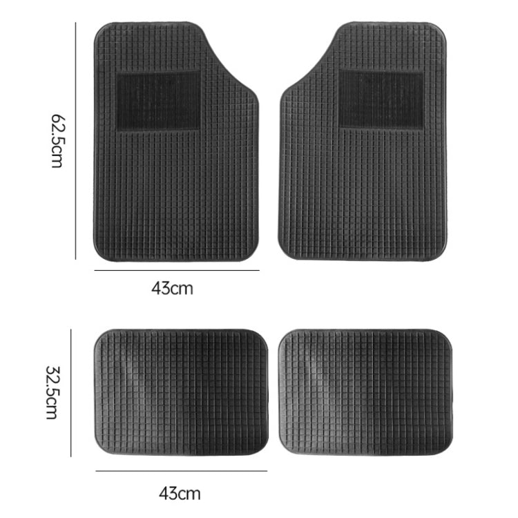 4pcs/Set Car PVC Anti-slip Waterproof Durable Floor Mats(Square) - Floor Mats by PMC Jewellery | Online Shopping South Africa | PMC Jewellery | Buy Now Pay Later Mobicred