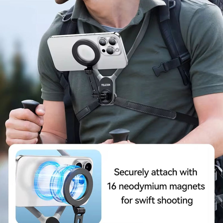 TELESIN MNM-002 Magsafe Magnetic Suction Mobile Phone Hanging Neck POV Viewing Angle Lazy Stand(Blue) - Stand by TELESIN | Online Shopping South Africa | PMC Jewellery | Buy Now Pay Later Mobicred