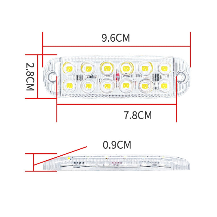 6pcs 12-Bead LED Flashing Warning Lights Motorcycle RV Signal Lights(Red Light) - Clearance Lights by PMC Jewellery | Online Shopping South Africa | PMC Jewellery | Buy Now Pay Later Mobicred