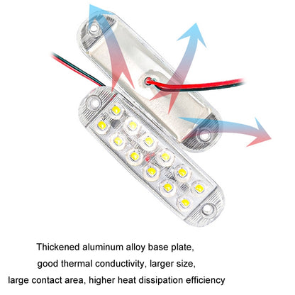 6pcs 12-Bead LED Flashing Warning Lights Motorcycle RV Signal Lights(Yellow Light) - Clearance Lights by PMC Jewellery | Online Shopping South Africa | PMC Jewellery | Buy Now Pay Later Mobicred