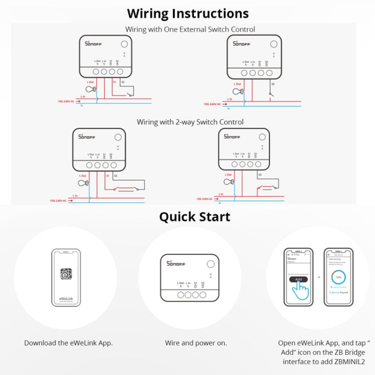 SONOFF ZBMINI L2 Single Fire Dual Control Intelligent On/Off Switch Module Cell Phone Remote Voice Control Switch - Smart Switch by SONOFF | Online Shopping South Africa | PMC Jewellery | Buy Now Pay Later Mobicred