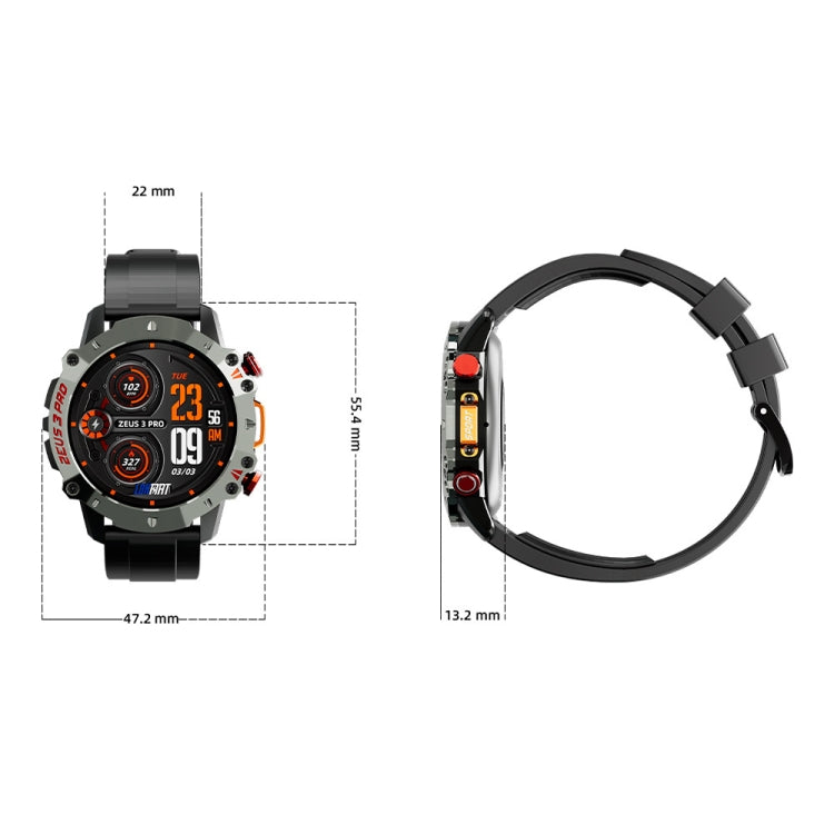LOKMAT ZEUS3 Pro 1.39-Inch 5ATM Waterproof Outdoor Sports Bluetooth Call Smart Watch(Black) - Smart Watches by LOKMAT | Online Shopping South Africa | PMC Jewellery | Buy Now Pay Later Mobicred