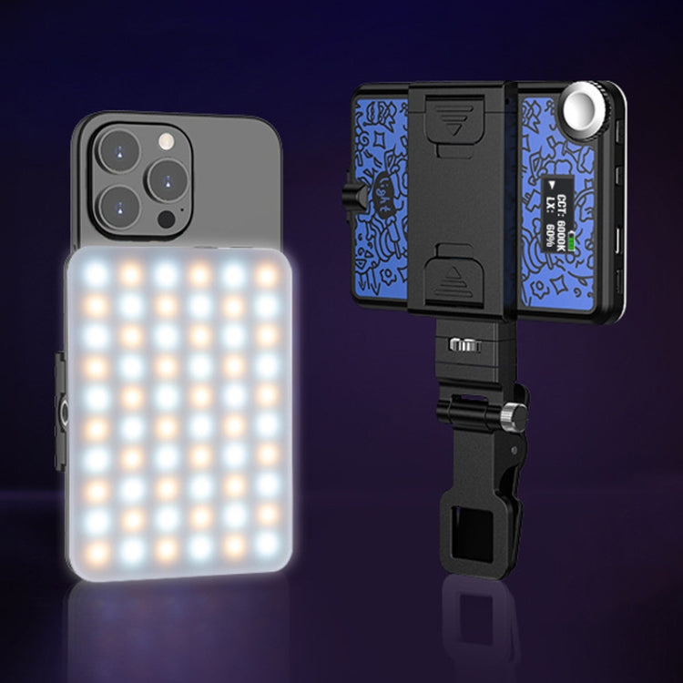 60 LEDs Rechargeable Clip Fill Light With Front & Back Clip Adjusted 3 Light Modes For Phone, Spec: A Type Blue - Selfie Light by PMC Jewellery | Online Shopping South Africa | PMC Jewellery | Buy Now Pay Later Mobicred